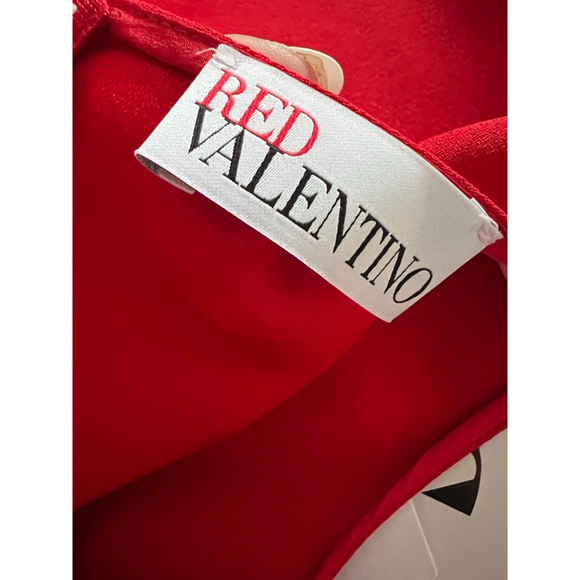 NWT RED VALENTINO Ruffled Crepe Mini Dress in Red, Size 4/38 - Picture 4 of 6